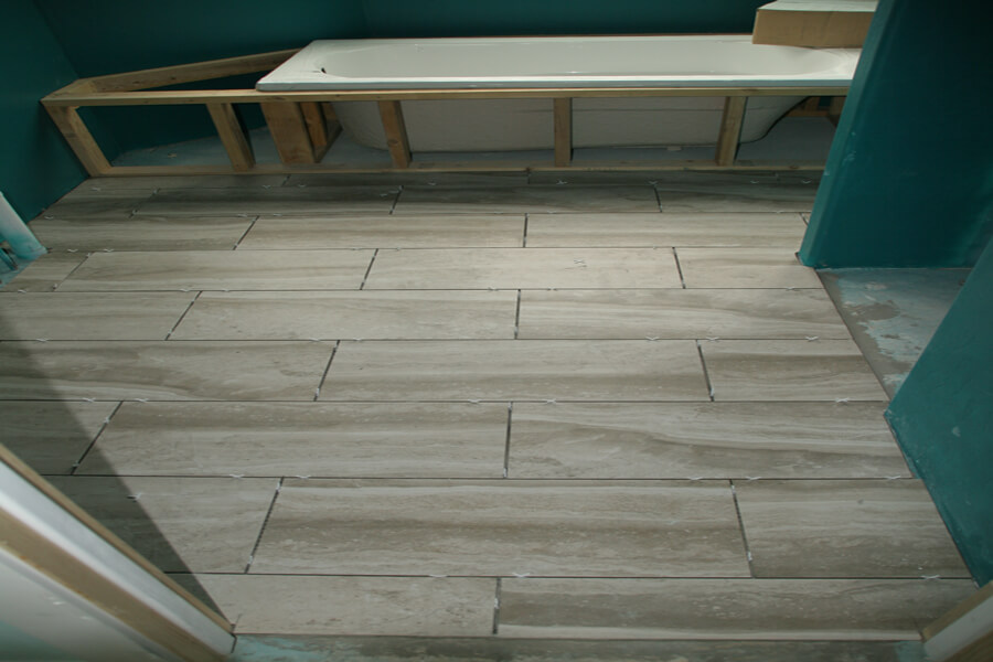 Master Bath Floor Tiled